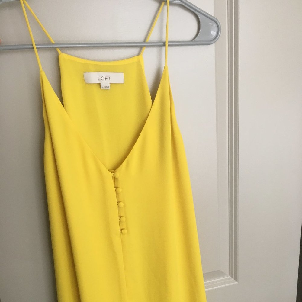 Yellow V-neck blouse
